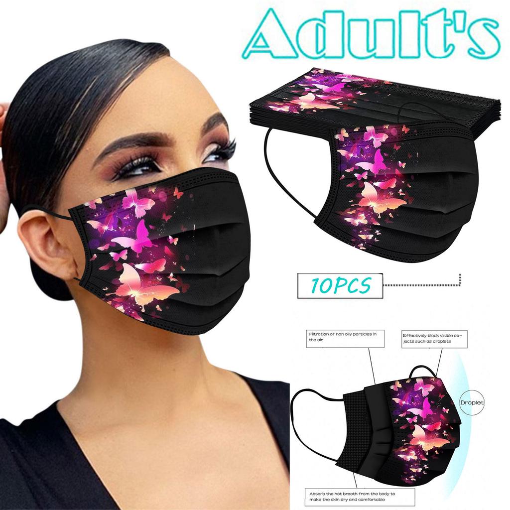 Одноразовая маска для лица для взрослых, женщин и мужчин, промышленная 3-слойная ушная петля, 10 шт.