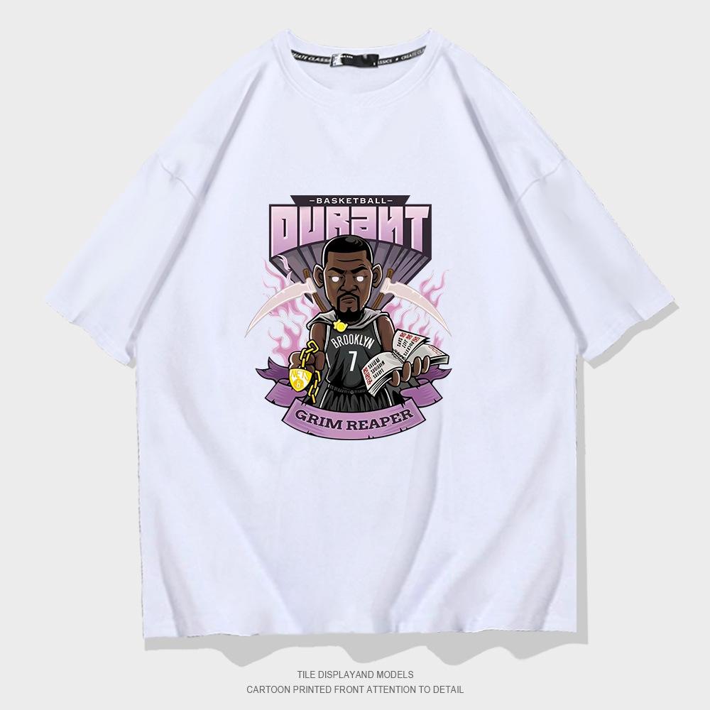2022 Summer Nets Durant Basketball Training T-Shirt Men's Cotton Loose Large Size Casual Short Sleeves