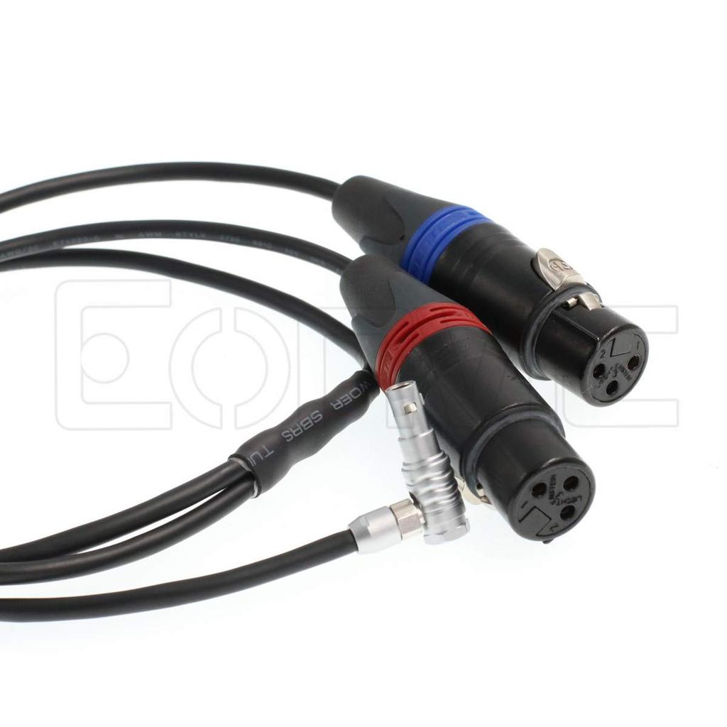 Eonvic Audio Input Cable for Dual Channel Microphone Audio to Arri Alexa Mini Camera 00B Male Right Angle to Neutrik XLR Female 5-Pin 2x3-Pin
