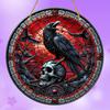 Crow Suncatcher 8"x8" - красочное искусство черепа для окон и стен, идеально подходит для любого сезона, декор крыльца и сада, идеальный подарок, украшения на Хэллоуин