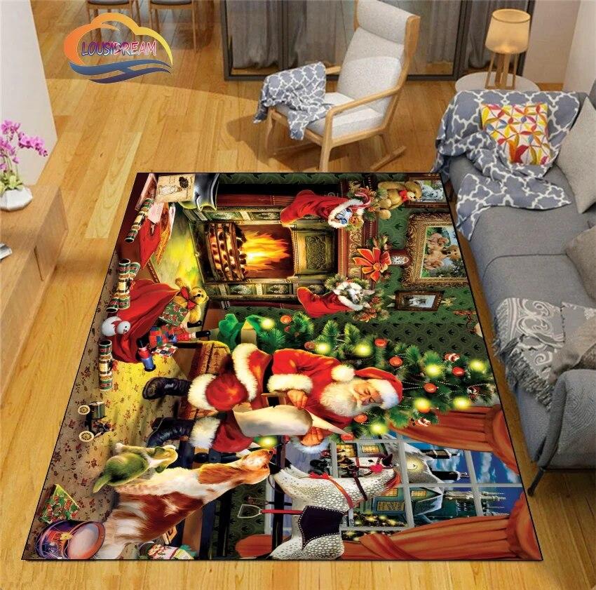 Рождественские коврики с 3D принтом, ковер, модный коврик для спальни, гостиной, офиса, детей, домашний декор