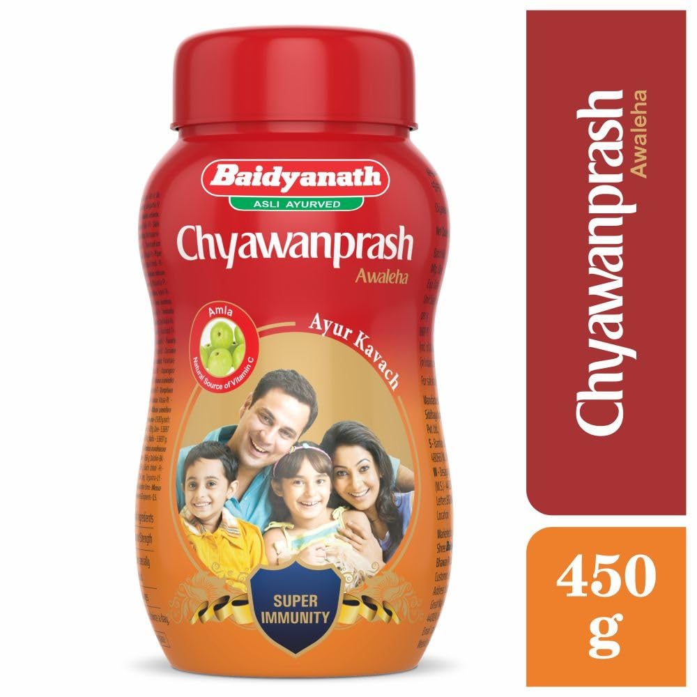 Baidyanath Asli Ayurved Chyawanprash Natural Immunity Booster For Strength And Vitality 450 G Each Pack Of 2