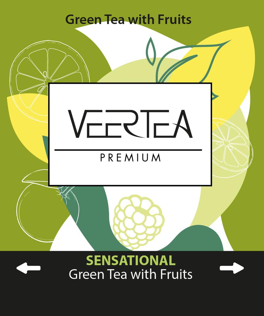 Veertea Green Tea Set with Fruits 1.5G 100 Envelopes
