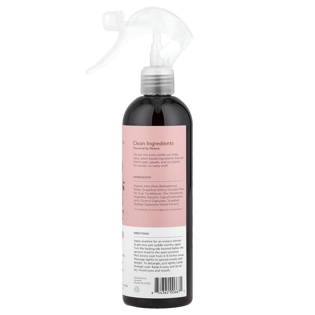 Kin+Kind Дезодорант-спрей для шерсти собаки, Кондиционер для собаки, Грейпфрут, 354 мл (12 жидких унций)