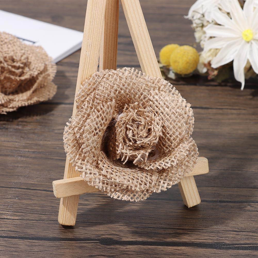Party Supplies Rose Heads Handmade Flowers Natural Hessian Jute Burlap Retro Wedding Decoration