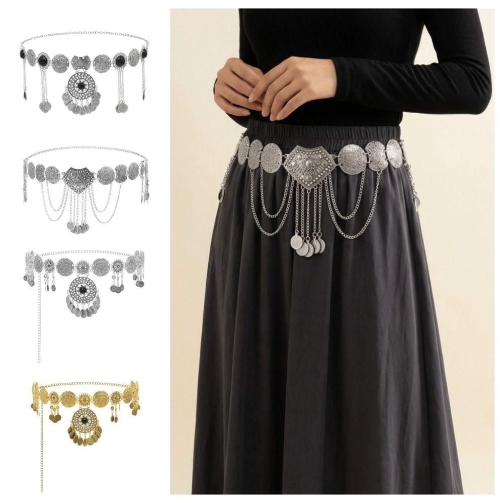 Pendant Tassel Belly Chain Metal Body Chain Fashion Ethnic Style Belt  Girls