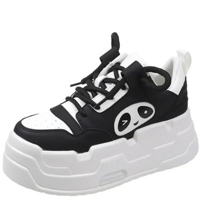 Мода 6 см кожаные женские повседневные туфли на высокой платформе танкетки скейтборд обувь женские массивные кроссовки весна осень вулканизированные белые туфли