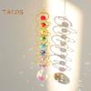 Faux Crystal Ball Pendant Spiral Tail Decorative Hanging Wind Spinner Rainbow Maker Double-Spiral Artificial Crystal Prism Sun Catcher for Garden