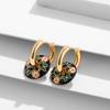 2025 Gold Color Stainless Steel Chunky Hoop Earrings Enamel Flower Round Loop Ear Buckle Earring Brincos for Women Jewelry