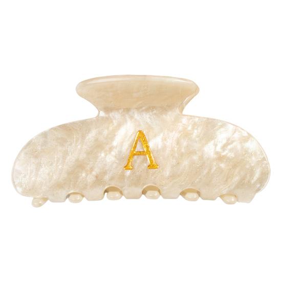 Женская заколка для волос с принтом букв, противоскользящими зубцами, зажим для волос на затылок, большой размер, зажим для волос для душа, аксессуар для волос