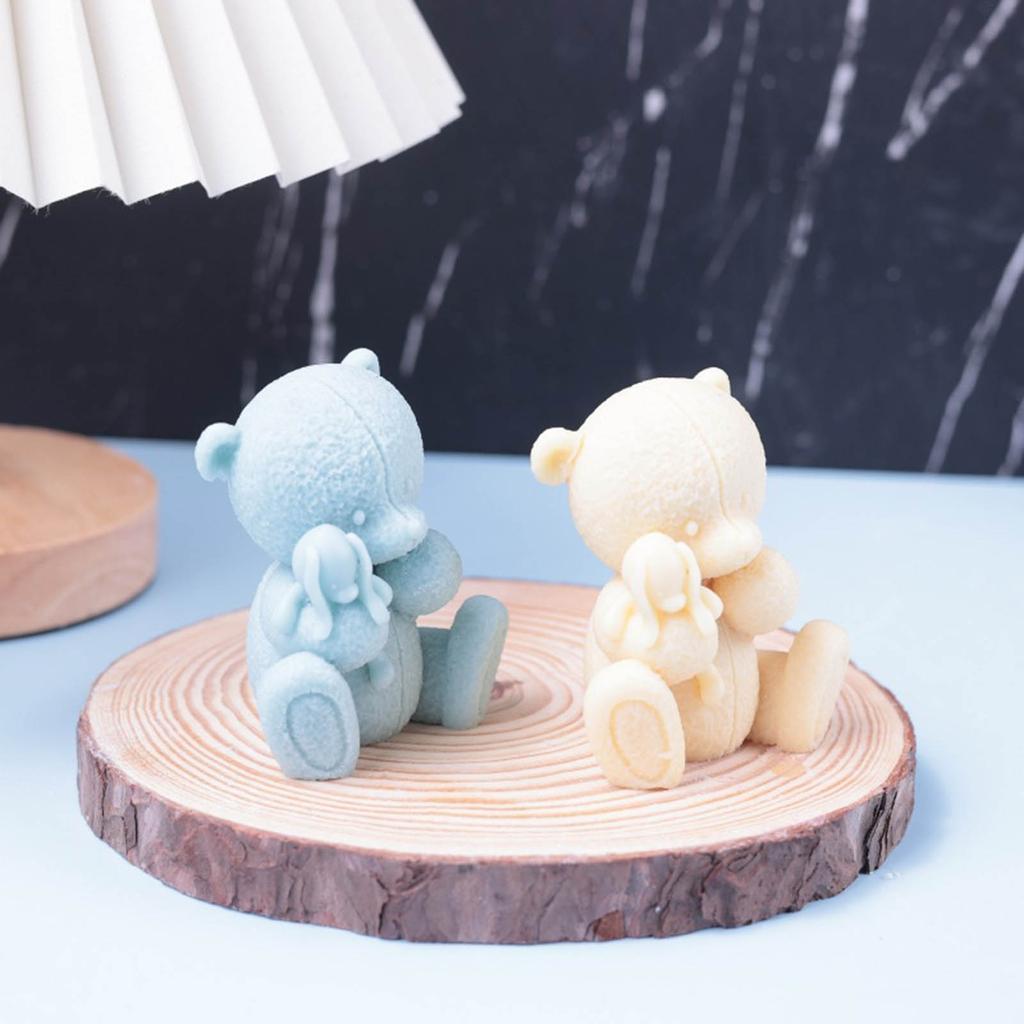 3D Bear Silicone Mould Animal Candle Molds Soap Casting Molds Handmade Resin Molds DIY Baking Molds Home Decorations