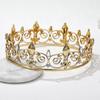 2024 Royal King Crown for Men - Metal Prince Crowns and Tiaras, Full Round Birthday Party Hats