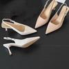 Elegant Pointed Back Empty High Heels Summer New Temperament with Skirt Single Shoes Versatile Casual Sandals