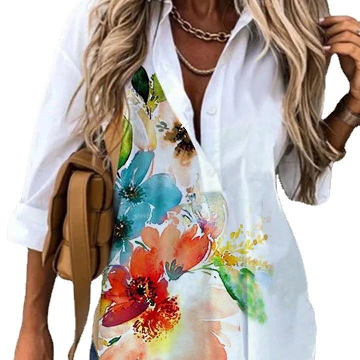 Women's Spring Fashion Casual Street Button Shirt Elegant and Comfortable Long Sleeve Loose Blouse Top Office Lady Clothing