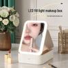 Portable Rechargeable Lighted Makeup Storage Box - Lightweight with Large Capacity