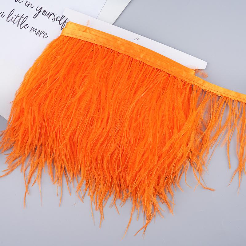 Diy Handmade Accessories Colorful Ostrich Feather Cloth Edge Decorative Accessories Clothing Accessories Wedding Skirt