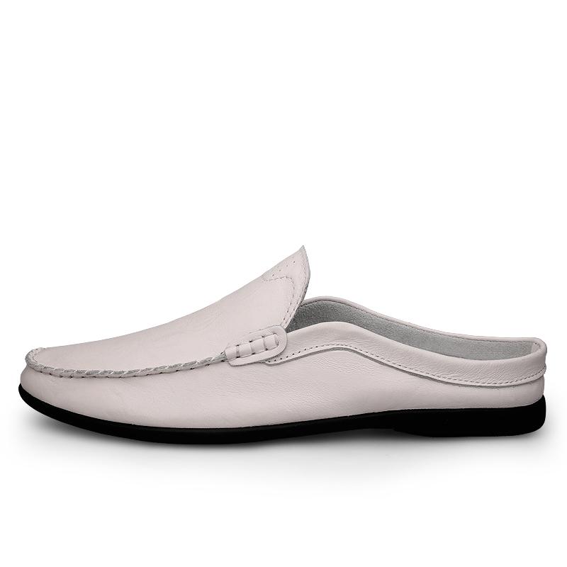 Модные мужские тапочки из натуральной итальянской кожи, роскошные лоферы, мокасины, уличная нескользящая мужская повседневная обувь, летние сандалии, полуботинки для мужчин