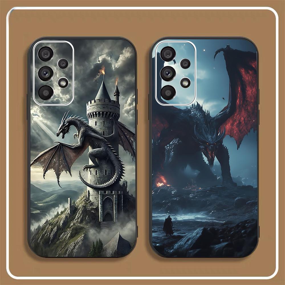 Чехол для телефона Дракон для Samsung S24, S25 22,30,Note20,Ultra,Lite,Ultra5G,Plus,FE Черный чехол
