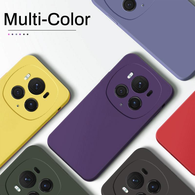 Для роскошного квадратного жидкого силиконового чехла для телефона Honor Magic6 Magic 6 Pro 6Pro Magic6Pro 5G мягкая задняя крышка цвета конфет