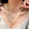 Women's Luxury Triple-Layer Titanium Steel Necklace: Elegant Snake Bone Design for All-Match Style