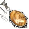 Pendant Designer Jasper Gemstone Valentine'Day Gift Silver Jewelry 2.25"