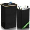 New Collapsible with Lid and Handle Clothes Basket Laundry Hamper Large Capacity Removable Inner Storage Bag Home Organization