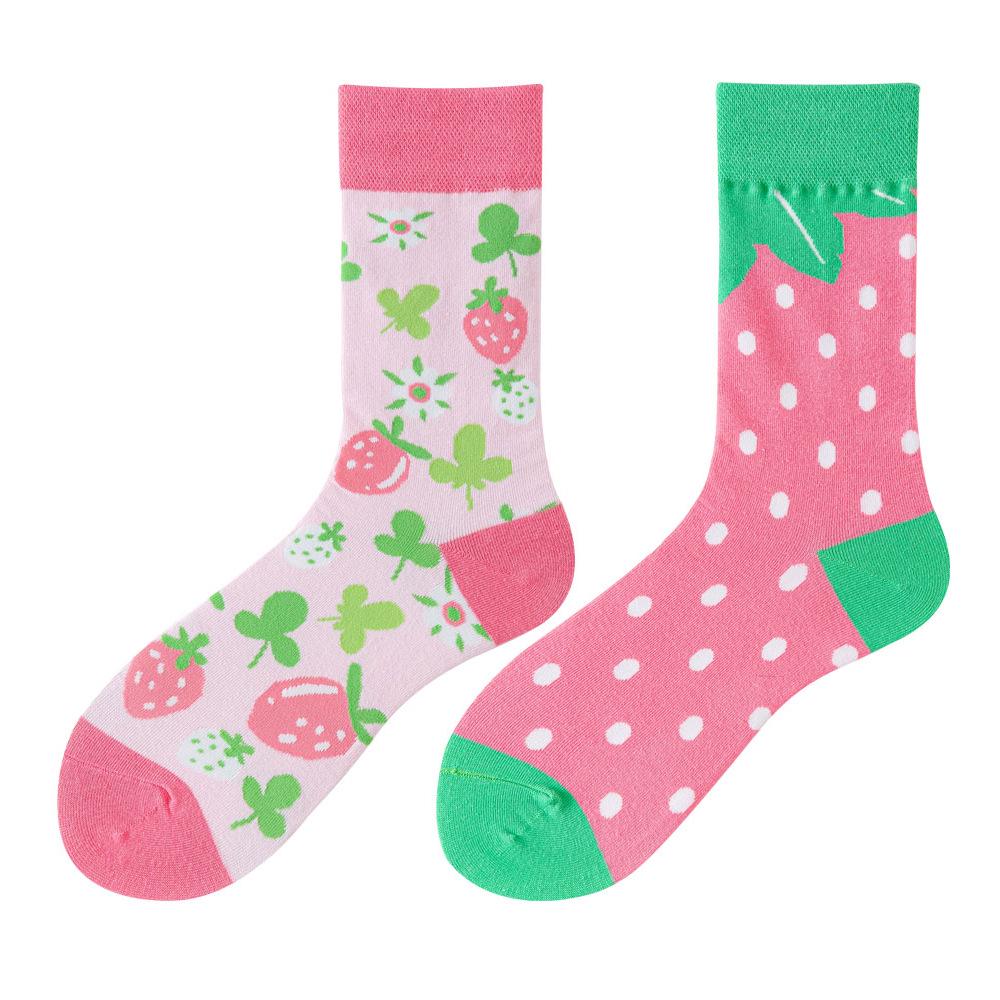 Asymmetric Colorful Christmas Cotton Socks for Couples