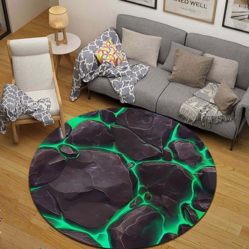 Folk Round Christmas Multicolor Rug Pad, Non-Slip Floor Mat for Bathroom