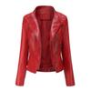 New PU Lapel Women's Slim Leather Jacket for Women Spring and Autumn Thin Long-sleeved Jacket Short Women's Jacket