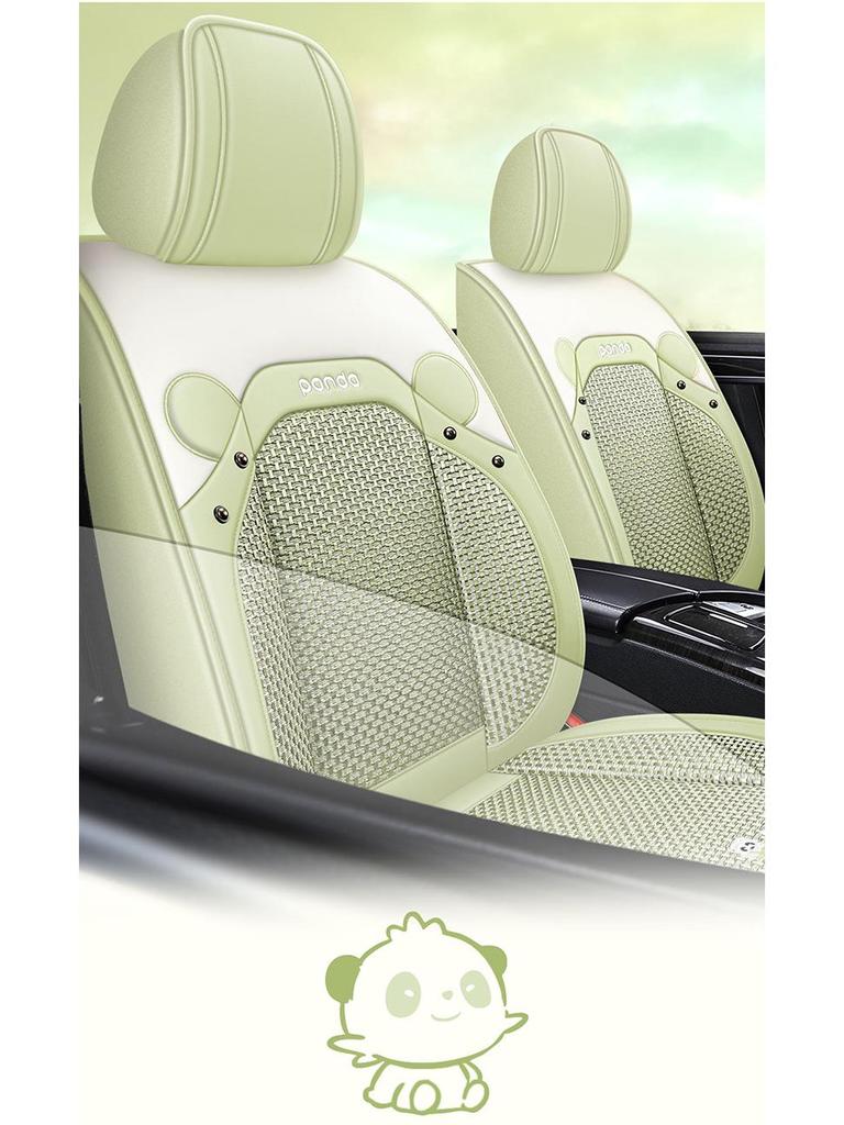 Новый мультяшный кожаный комплект подушек на сиденья автомобиля из ледяного шелка, на все сезоны