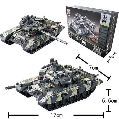 Модель российского основного боевого танка Т-90 в масштабе 1/48, креативная военная серия, строительные блоки, декор, собранные игрушки для мальчиков, рождественские подарки