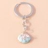 Fashion Pearl Shell Starfish Keychain Y2K Crystal Key Ring Pendants for Women Girls Handbag Decor DIY Summer Beach Jewelry Gifts