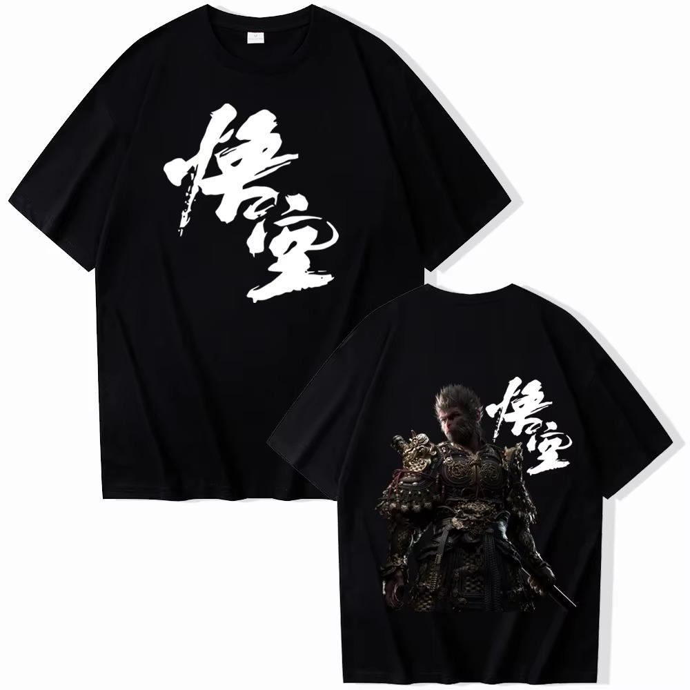 Черный Миф: Футболка Wukong Мужская Женская Harajuku O-образный вырез с коротким рукавом Повседневная рубашка