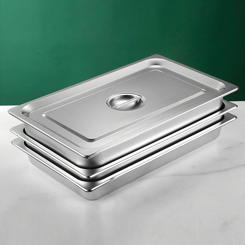 KAZHI 1/3 Size Stainless Steel Food Pan with Lid