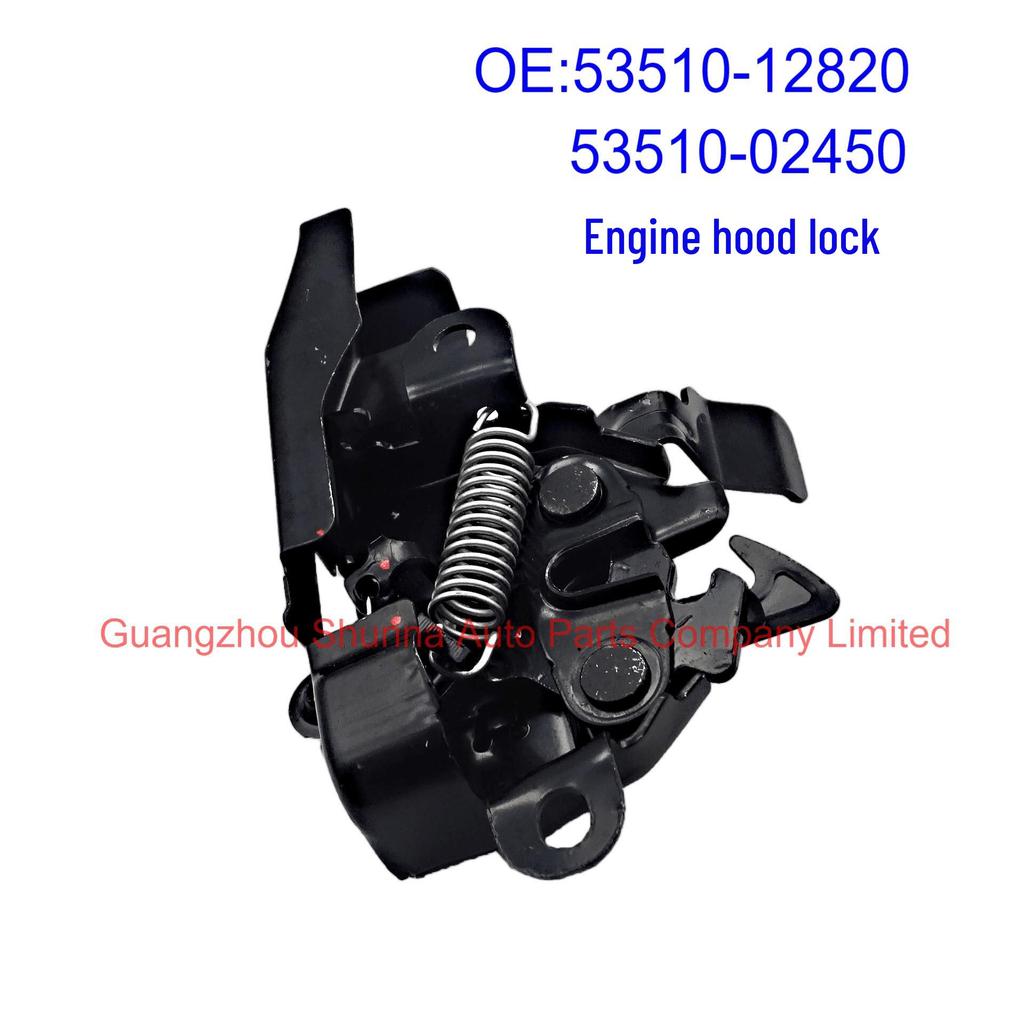 53510-12820/02450: Compatible Toyota Corolla Hood Lock Mechanism, Ample Stock Available.