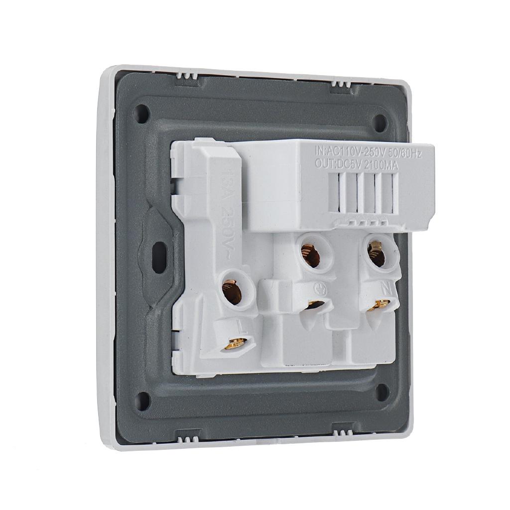 13A Настенная розетка 2 USB Порт Адаптер питания Выходная панель Электрическая розетка Домашняя фурнитура Зарядное устройство Ударопрочная Легкая установка