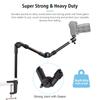 Flexible Foldable Desk Mount Stand Metal Bracket with 1/4 Inch Screw Ballhead Adapter 3kg Load Capacity for Fill Li