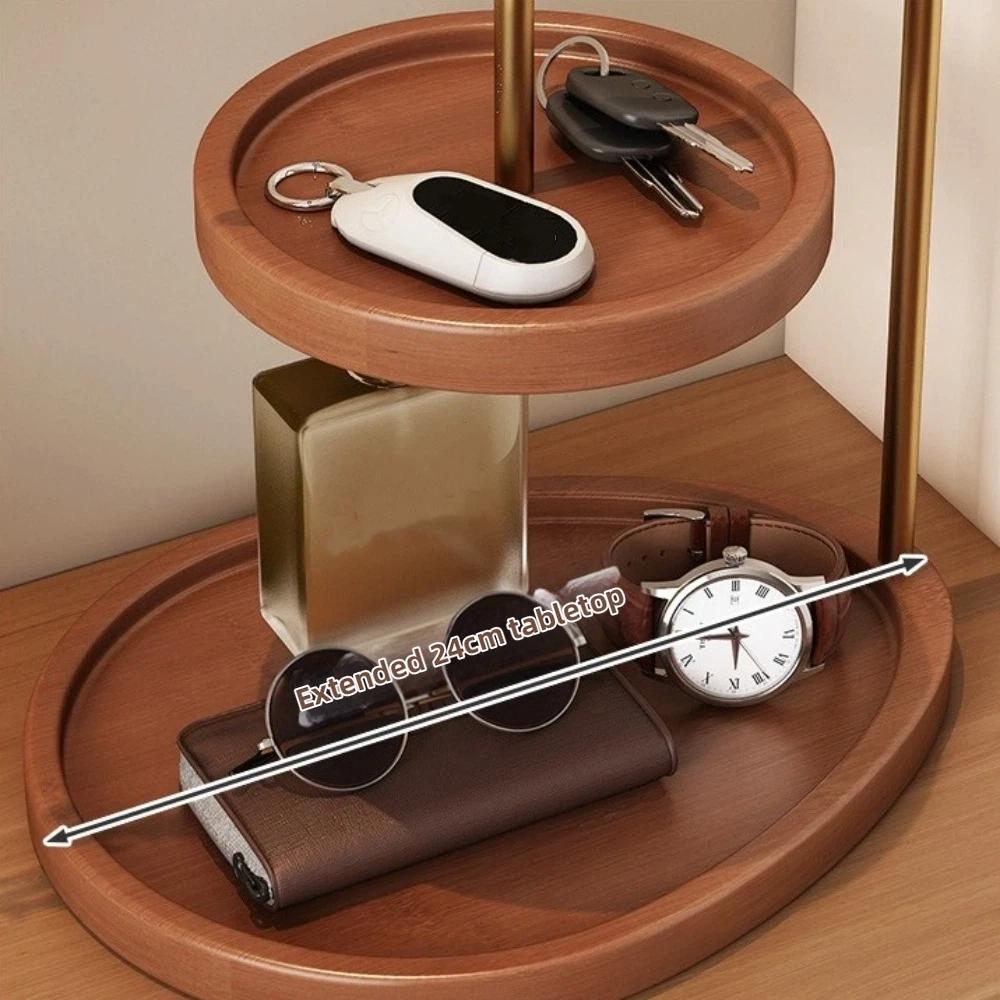 Double Layer Jewelry Organizer Wooden Material Key Rack Tray New Jewelry Display Stand For Jewelry