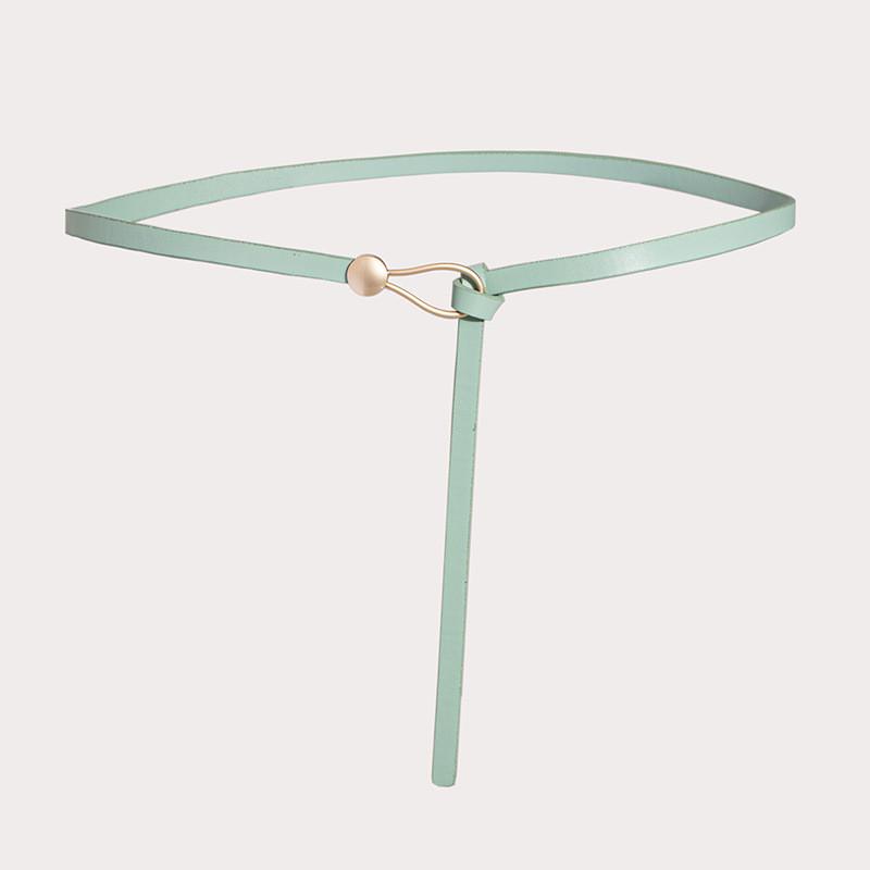 Тонкий пояс из ПУ с металлической пряжкой для повседневного платья и в стиле ретро