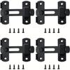 4pcs Latch Sliding Door Security Latch,Stainless Steel Matte Black,Barn Door Latch,For Barn Door,Pet Door,Sliding Door,Easy Installation,With Screws