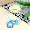 Creative  Keyrings Open Ring Buckle Hollow Out Star Pendant Colored Keychain For Diy Jewelry Making Key Ring Accessories