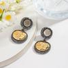 Vintage Trend Dangle Earrings Round Pendant Rhinestone Earrings Fashion Vintage Earrings  for Women