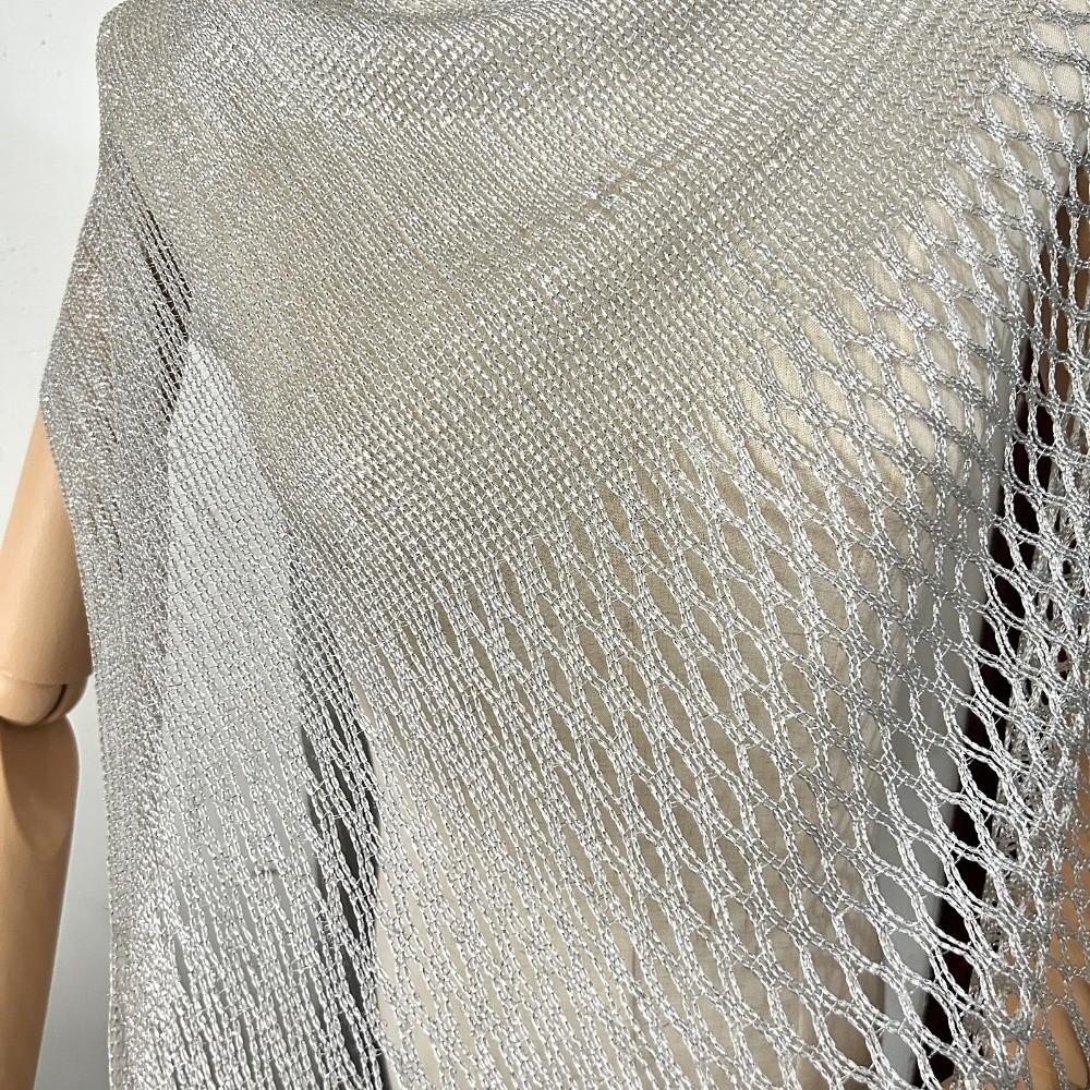 Trendy Hollow Out Shawl Breathable Hollow Out Scarf Photo Props Tassel Shawl Dinner Party