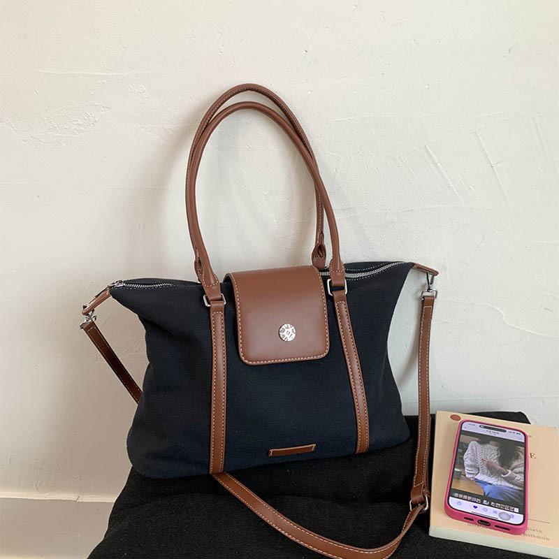 Холщовая сумка женская большой вместимости 2025 новая осень и зима универсальная простая на плечо сумка-мессенджер студенческая сумка-тоут для занятий