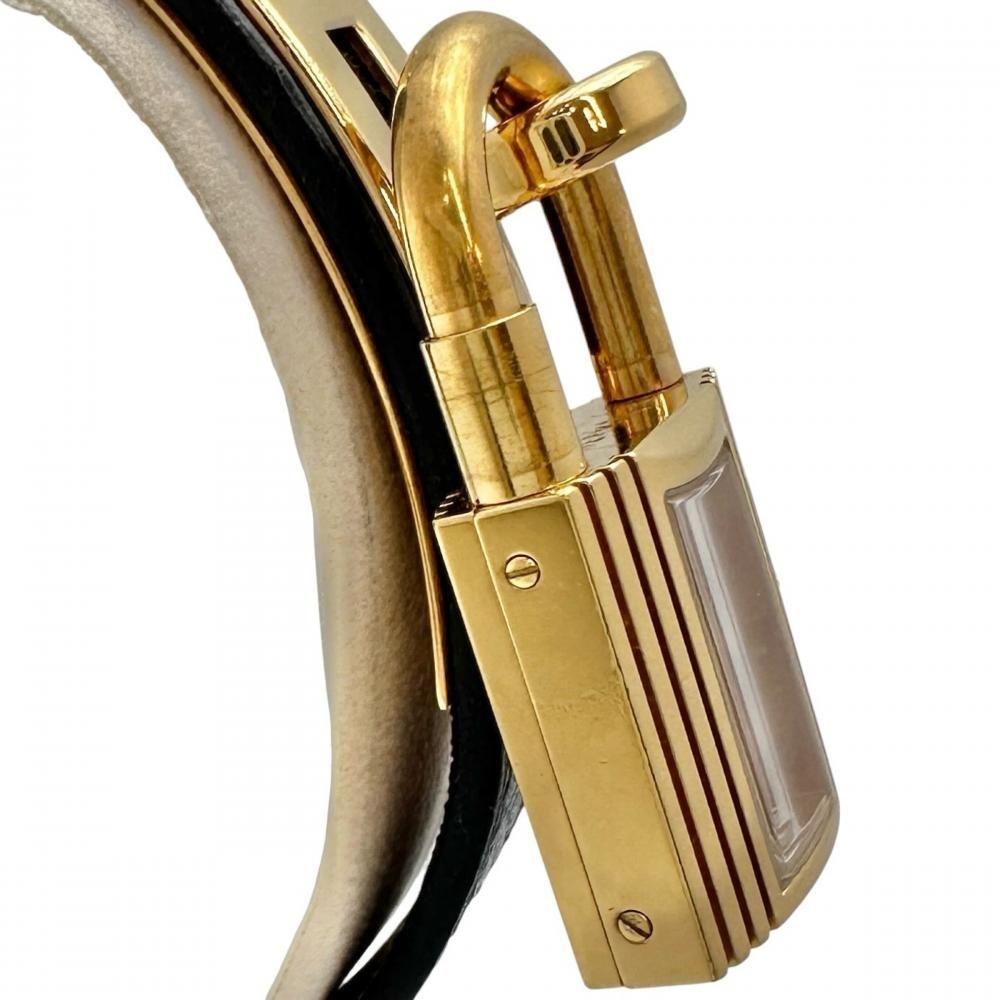 Used 【HERMES/Hermes】Watch GP/Leather Quartz Champagne Gold Dial/Black Leather Ladies [Used] [Mako Shouten] [GD]
