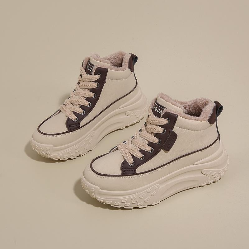 2025 Winter Velvet Warm Platform Cotton Shoes Women's Korean Version High-top Ins Tide Student Leisure Sports Women's Shoes K6717