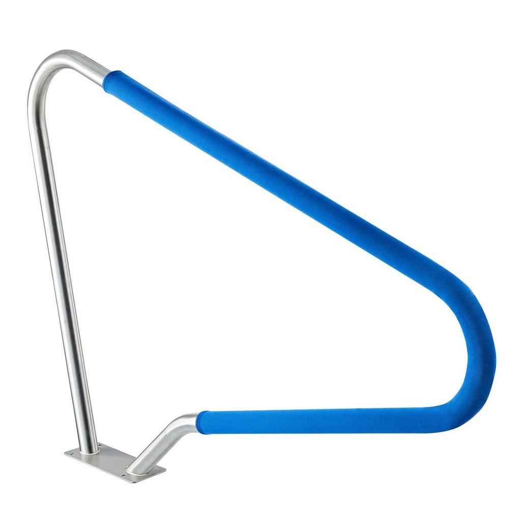 Pool Rail, 122 x 91.5 cm Pool Handrail, 100kg Load Capacity Heavy Duty 304 Stainless Steel Swimming Handrail, Detachable Nonslip Sleeve, Rich