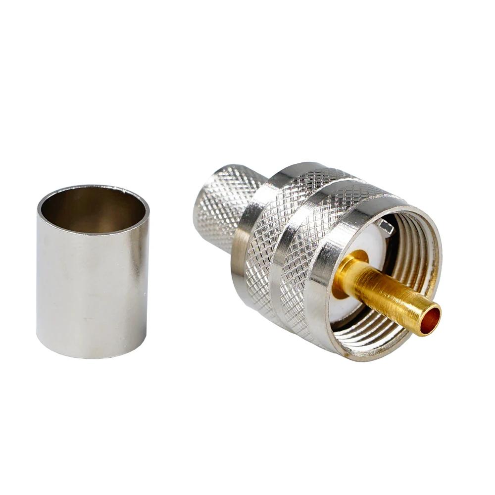 50 шт. PL259 UHF штекер коаксиальный разъем RF обжимной для кабеля RG8 LMR400 RG213 RG165 RG214 RG393 Pigtail