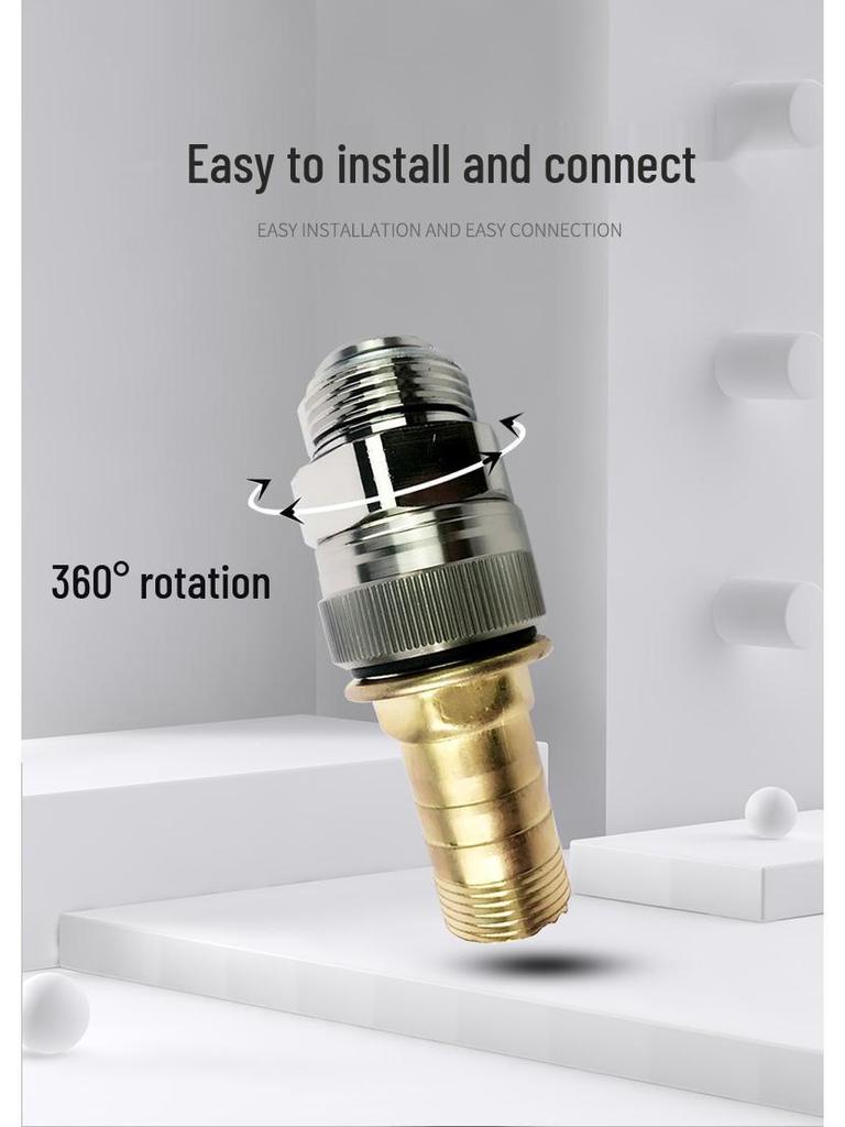 360° Rotating Stainless Steel & Aluminum Fuel Nozzle Swivel Joint, Fits 1/2", 3/4", 1" Oil Pipes
