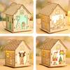 New Christmas LED Light Wood House Cute Christmas Tree Hanging Ornaments Holiday Decoration Home Decoration Accessories